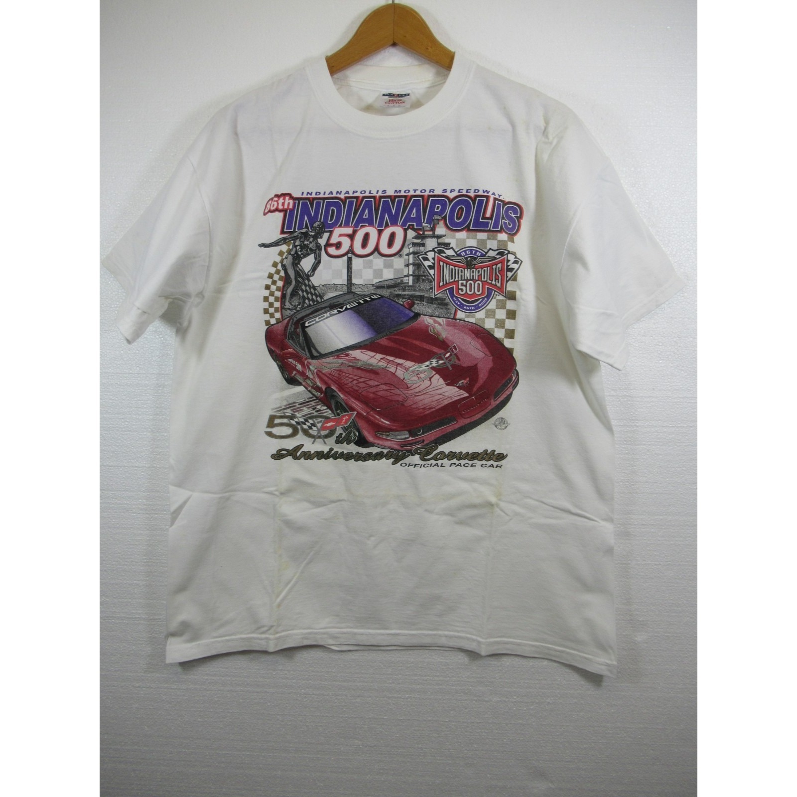 Vintage Y2k Indy 500 TShirt Men Large Double Sided Indianapolis Racing 2002